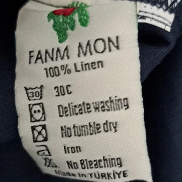 Fanm Mon Blue Midi Dress with Red Accents - Picture 11 of 13